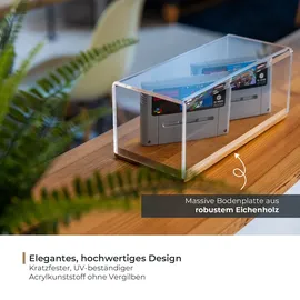 HMF 46871 Acryl Vitrine mit Holzsockel für Modellautos, 24 x 12 x 11 cm