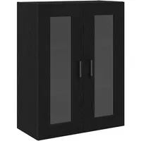 vidaXL Wandschrank mit Glastüren Schwarz Eichen-Optik 69,5 x 34 x 90 cm