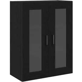 vidaXL Wandschrank mit Glastüren Schwarz Eichen-Optik 69,5 x 34 x 90 cm