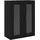 vidaXL Wandschrank mit Glastüren Schwarz Eichen-Optik 69,5 x 34 x 90 cm