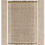 KADIMA DESIGN Wollteppich Handgewebt Korbmuster | 160x230cm, 4mm Florhöhe, 14mm Gesamthöhe | Olivgrün | Mit Fransen | Schalldämpfend | PISA Kollektion Kadima Design