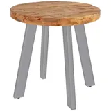 SAM Outillage Esszimmertisch rund 90 cm Mangoholz naturfarben silber Adelina