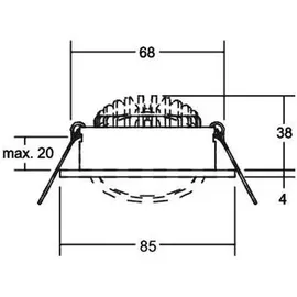Brumberg Einbaustrahler 12646183DW rund schwarz Aluminium