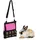 Relaxdays Heutasche für Kleintiere 30 x 30 cm Pink/Schwarz
