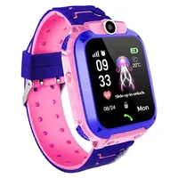 Q12 Kids Intelligent Watch IP67 Wasserdichter Touchscreen SOS-Telefonanrufgeraet Location Tracker Anti-verlorene Uhren - Rosa