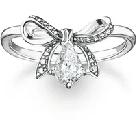 Thomas Sabo Fingerring »Schleife« mit Zirkonia (synth.) THOMAS SABO silberfarben-weiß