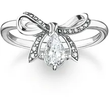 Thomas Sabo Fingerring »Schleife« mit Zirkonia (synth.) THOMAS SABO silberfarben-weiß