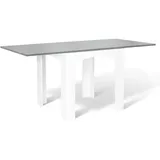 IDMarket - Esstisch, ausziehbar, rechteckig, Dona, 6-8 Personen, Platte in Betonoptik, 80-160 cm