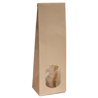 500x Blockbodenbeutel mit ovalem Sichtfenster - 250g - 8 x 5 x 24,3 cm - Papiertüten Bodenbeutel Geschenktüte Tütchen (250g – mit ovalem Fenster)