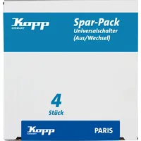 Kopp Paris Profipack, Inhalt: 4 x Universalschalter (Aus-Wechsel-Schalter), IP20,
