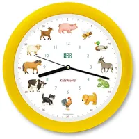 Kookoo KW4000 KidsWorld gelb, Bauernhofuhr mit 12 echten Tierstimmen,