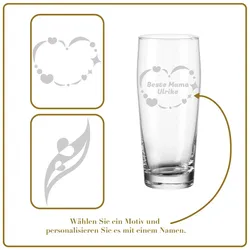 Willi Becher Bierglas Helles-Glas 0,3 l mit Eichung - Muttertagsmotiv