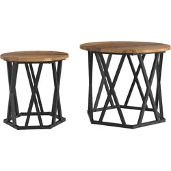 vidaXL Nesting Beistelltische 2er Set aus Altholz
