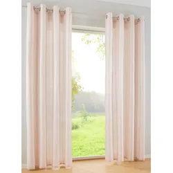 Gardine HEINE HOME Gr. 2, beige (natur), B:140cm H:175cm, Polyester, Leinen, Gardinen
