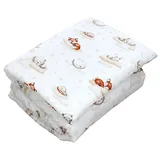 TupTam Kinder Gemusterte Bettdecken Set Ganzjahresdecke Bettdecke Kopfkissen Flachkissen 2tlg., Farbe: Schlafende Baby Tiere/Beige, Größe: 135x100 cm