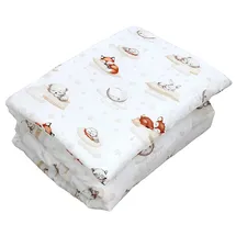 TupTam Kinder Gemusterte Bettdecken Set Ganzjahresdecke Bettdecke Kopfkissen Flachkissen 2tlg., Farbe: Schlafende Baby Tiere/Beige, Größe: 135x100 cm