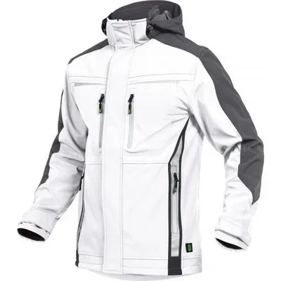 Softshell Jacke Pongee.Membran+Fleece weiß/grau Größe L - weiss - L