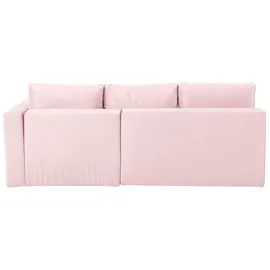 Home Affaire Ecksofa HOME AFFAIRE "Italia L-Form", rosa (rose), B:217cm H:80cm T:182cm, Struktur fein (100% Polyester);Microfaser PRIMABELLE(100% Polyester);Samtoptik (100% Polyester), Sofas, Ecksofa, mit Bettfunktion und Bettkasten, Federkern-Polsterung