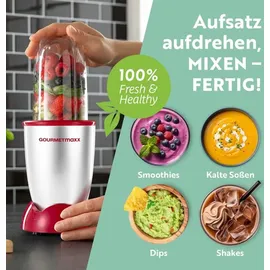 GOURMETmaxx Mr. Magic Standmixer silber/rot 4 tlg. 400 W