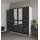 Priess Drehtürenschrank Barcelona 185 x 193 x 54 cm schwarz/weiß