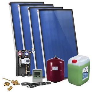 Solarpaket SUNEX für Brauchwasser mit 4x AMX 2.0 Flachkollektoren, 8,00m2, ohne Speicher