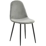 venture home Esszimmerstuhl Polar Polyester Samt Grau/Schwarz 2 Stk.