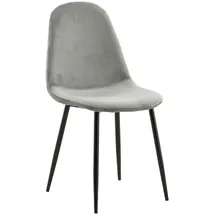 venture home Esszimmerstuhl Polar Polyester Samt Grau/Schwarz 2 Stk.