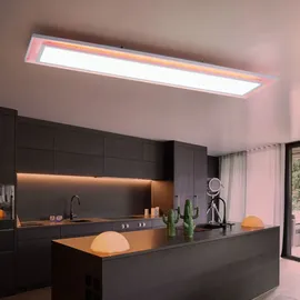 ETC Shop Led Deckenpanel Farbwechsel Deckenleuchte Fernbedienung Deckenlampe Aufbaupanel, Cct, Rgb Led 24w 1460lm 2700-6500k, L 85 cm