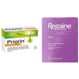 Priorin Neu Kapseln bei Haarausfall + Regaine Frauen Lösung mit