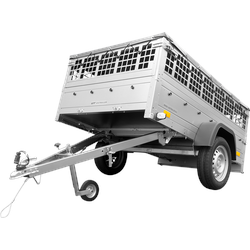 Pkw Trailer GARDEN TRAILER 201 KIPP mit Laubgitteraufsatz, Stützrad und Flachplane