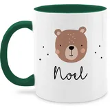 Tasse Tassen 325ml - Süßer Bär I Bären I Bärenmotiv I Bear - 325 ml - Petrolgrün - bären-tasse teddy tier bärchen name personalisierte tiere geschenke kind personalisierter und