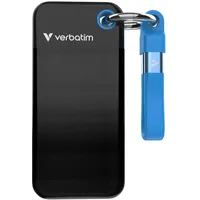 Verbatim Pocket SSD, 1 TB, Externe Festplatte, Portable Solid State Drive USB 3.2 Gen 2, für Mac, PC & Spielekonsole, Schwarz/Blau