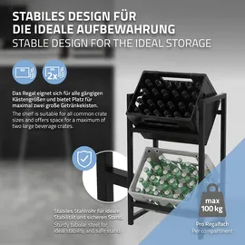 ML-Design Getränkekistenregal 47 x 31 x 75,5 cm Schwarz