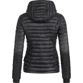 Navahoo Damen Übergangs Stepp Jacke mit Kapuze B348 [B348-Kimuk-Schwarz-Gr.XXL] - XXL
