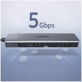 UGREEN HUB – 4x 3.2 Gen 1 Micro Stromanschluss grau CM219 50985