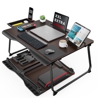 Laptop Tisch für Bett, SAIJI XXL klappbar Betttisch, für Lernen, Essen, Arbeiten, Sofa, Bett, mit Shublade, Handauflage Buchständer, Tablet Handy ständer (Schwarze)