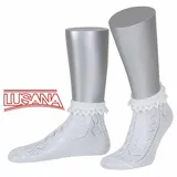 Lusana Ajoursöckchen Trachtensocken Weiß 38-40