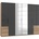 Level 300 x 236 x 58 cm Plankeneiche Nachbildung/Grauglas mit Glas- und Spiegeltüren