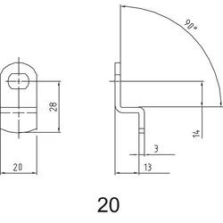 ASSA ABLOY Sperrnase für Elektronisches Schrankschloss Sense+PIN - 28 mm , Nr. 20