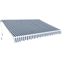 furnicato Gelenkarmmarkise 350 x 250 cm blau/weiß