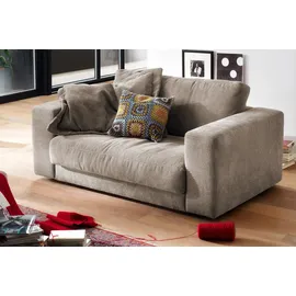 KAWOLA Doppelsessel MADELINE Cord 170 x 86 x 0 cm Taupe mit Kissen, Rollen