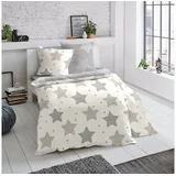 Traumschlaf Bettwäsche Sterne beige | 2 Kissenbezüge 80 x 80 cm