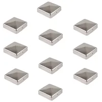 Baumarktplus 10x Pfostenkappe Edelstahl 91 mm Pyramide Abdeckkappe für Pfosten 9 x 9 cm