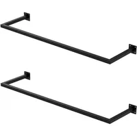 ML-Design Wandgarderobe Kleiderstange 2er Set 110 x 30 cm Schwarz