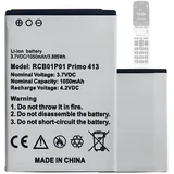 HIGHAKKU Ersatzakku Batterie RCB01P01 RCB413 kompatibel mit Doro Telefon Primo 406,413,414,418 Portable Flip Smartphone Li-ION Li-Po Akku RCBNTC01
