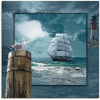 Artland Wandbild »Maritime Collage mit Segelschiff«, Boote & Schiffe,