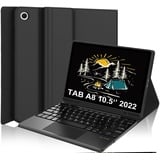 IVEOPPE Samsung Galaxy Tab A8 Hülle mit Tastatur, Samsung Tab A8 Tastatur mit Touchpad 10.5" 2022/2021, QWERTZ Deutsches Layout Tastatur mit Stifthalter für Galaxy Tab A8, Schwarz