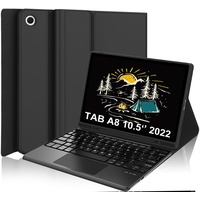 IVEOPPE Samsung Galaxy Tab A8 Hülle mit Tastatur, Samsung Tab A8 Tastatur mit Touchpad 10.5" 2022/2021, QWERTZ Deutsches Layout Tastatur mit Stifthalter für Galaxy Tab A8, Schwarz