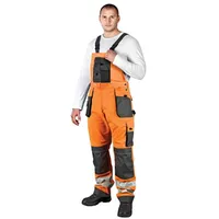 Reis Arbeitslatzhose mit Reflektoren Warnschutzhose Warnschutzlatzhose Latzhose Warnschutz Arbeitshose Sicherheitshose 50