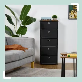 Relaxdays Kommode 105 x 43 x 33 cm Schwarz/Braun